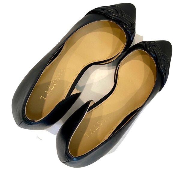 Talbots Laney D'Orsay Wedge Black Knot Shoes Career Office Size 7.5 - Picture 8 of 14